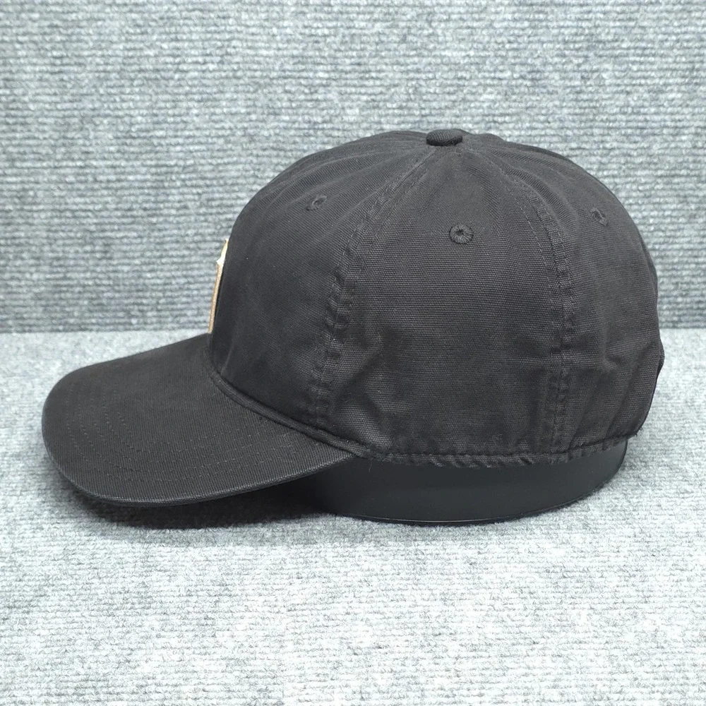 Carhartt Hat Cap‎ Strap Back Mens Black Canvas Leather Patch Workwear One Size